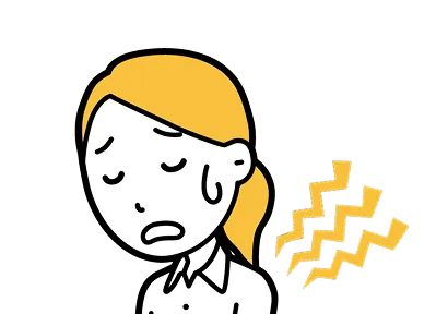 肩こりや頭痛に悩む女性のイラスト