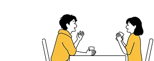 ゆったりとした時間を過ごしている男女のイラスト