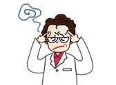頭痛や不調に悩む人のイラスト