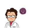 がんの不安に悩む人のイラスト