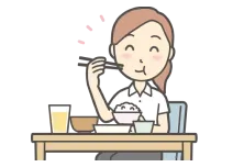 食事を楽しむ女性のイラスト